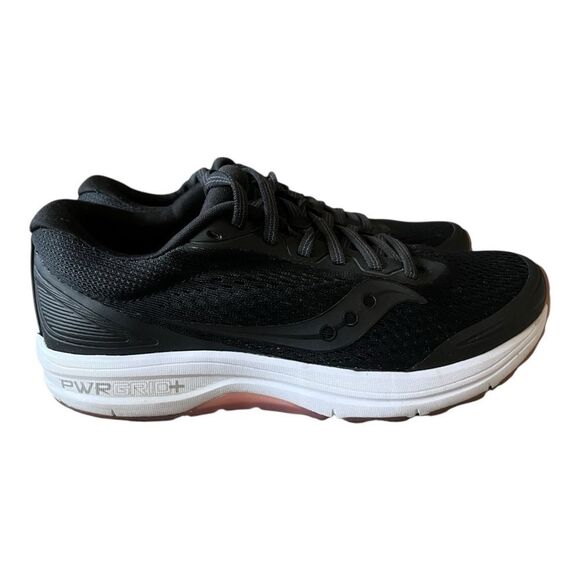 Saucony Black and White Athletic Shoes with Cushioned Midsole - Picture 1 of 7